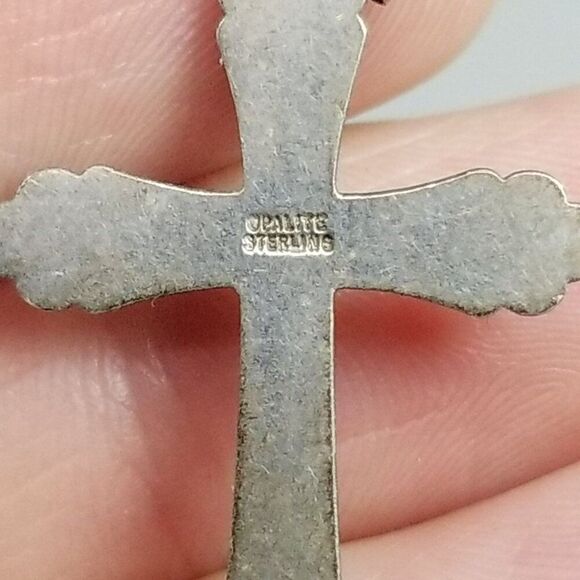 Vintage Sterling Silver Cross Pendant, Signed, Religious, Estate, Charm - Picture 3 of 10